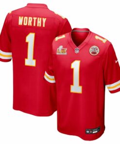Xavier Worthy 1 Kansas City Chiefs Super Bowl LIX Game Jersey - Red JS7821 nicesnker