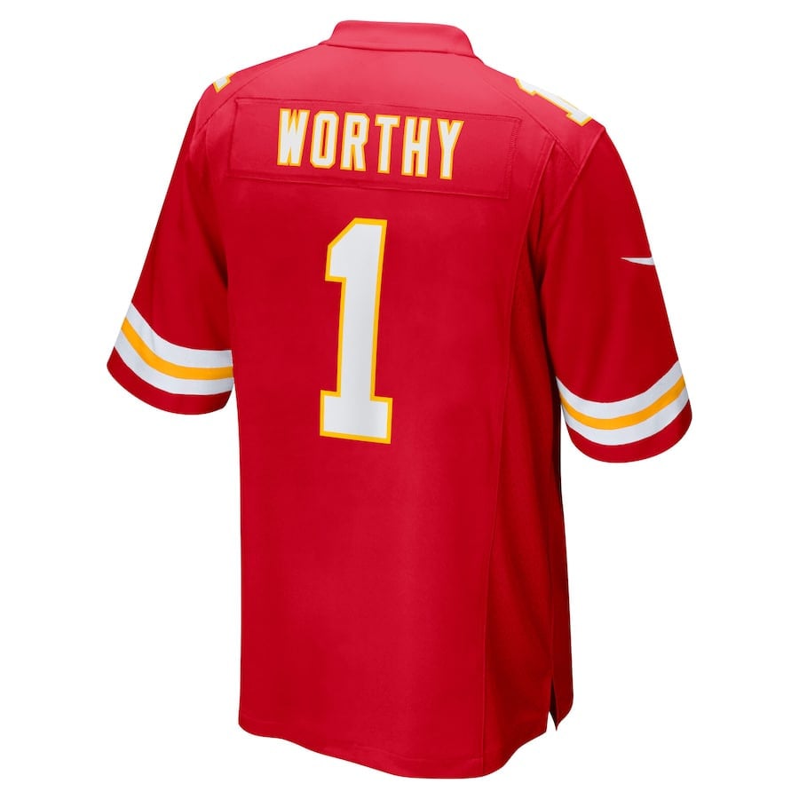 Xavier Worthy 1 Kansas City Chiefs Super Bowl LIX Game Jersey - Red JS7821 nicesnker - Image 3