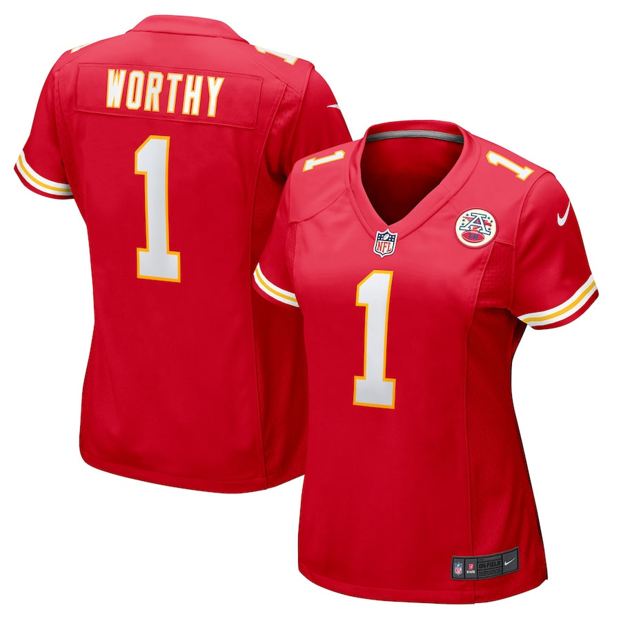 Xavier Worthy 1 Kansas City Chiefs Women's Game Jersey - Red JS3027 nicesnker