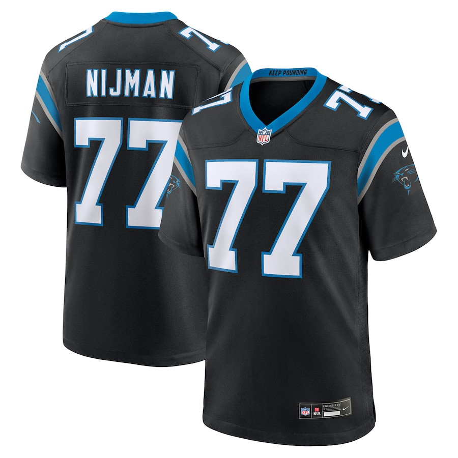 Yosh Nijman 77 Carolina Panthers Game Men Jersey - Black JS2705 nicesnker