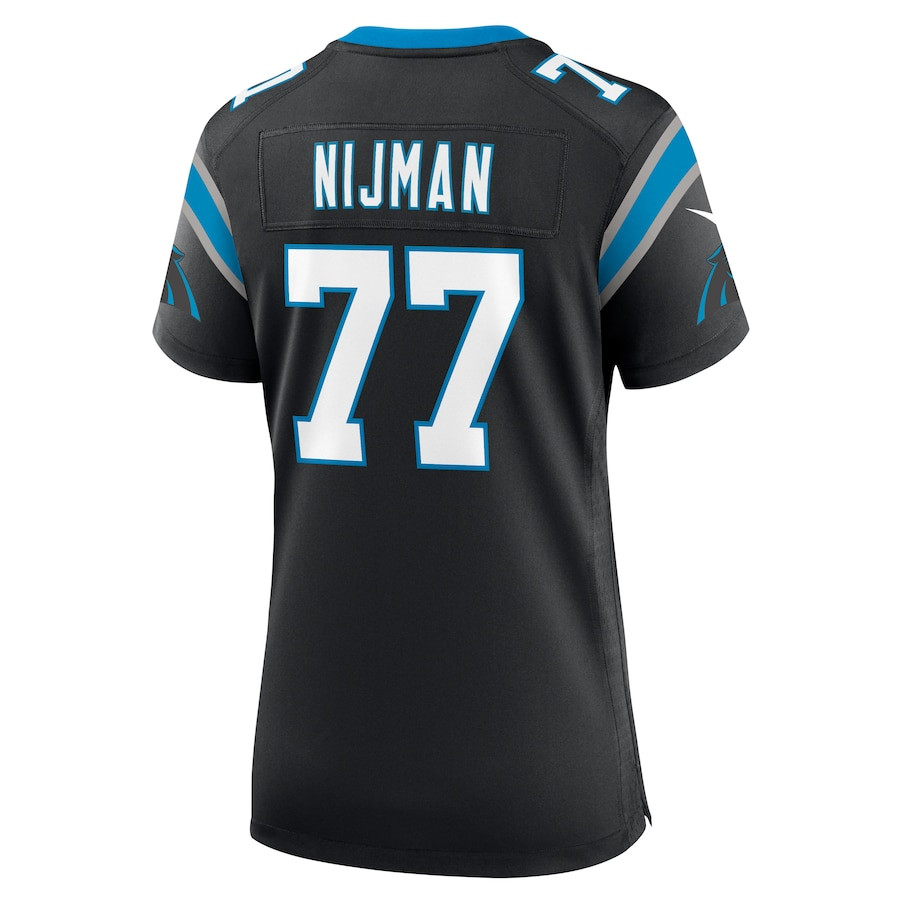 Yosh Nijman 77 Carolina Panthers Women's Game Jersey - Black JS8980 nicesnker - Image 3