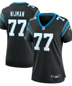 Yosh Nijman 77 Carolina Panthers Women's Game Jersey - Black JS8980 nicesnker