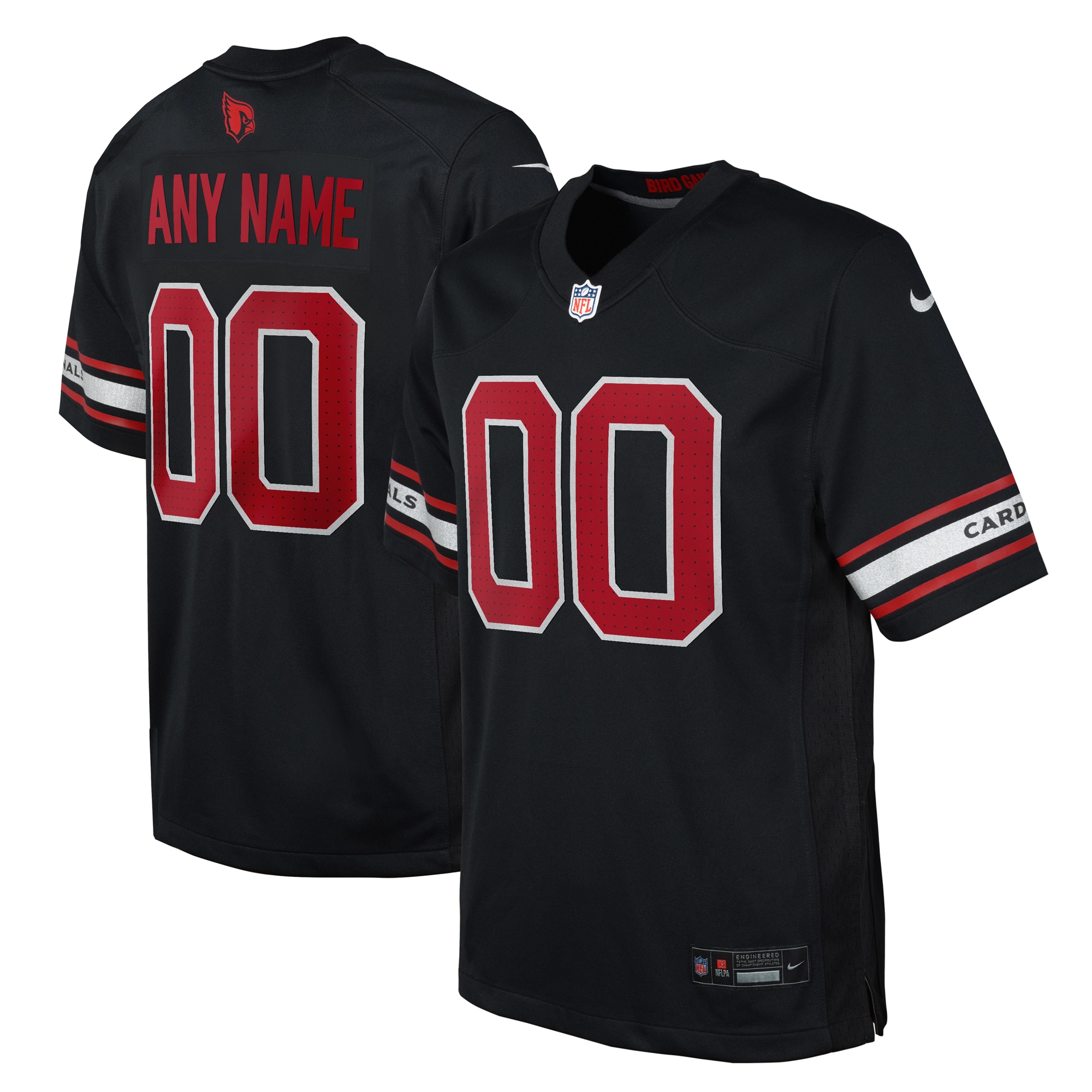 Youth Arizona Cardinals Black Alternate Custom Game Jersey JS9457 nicesnker