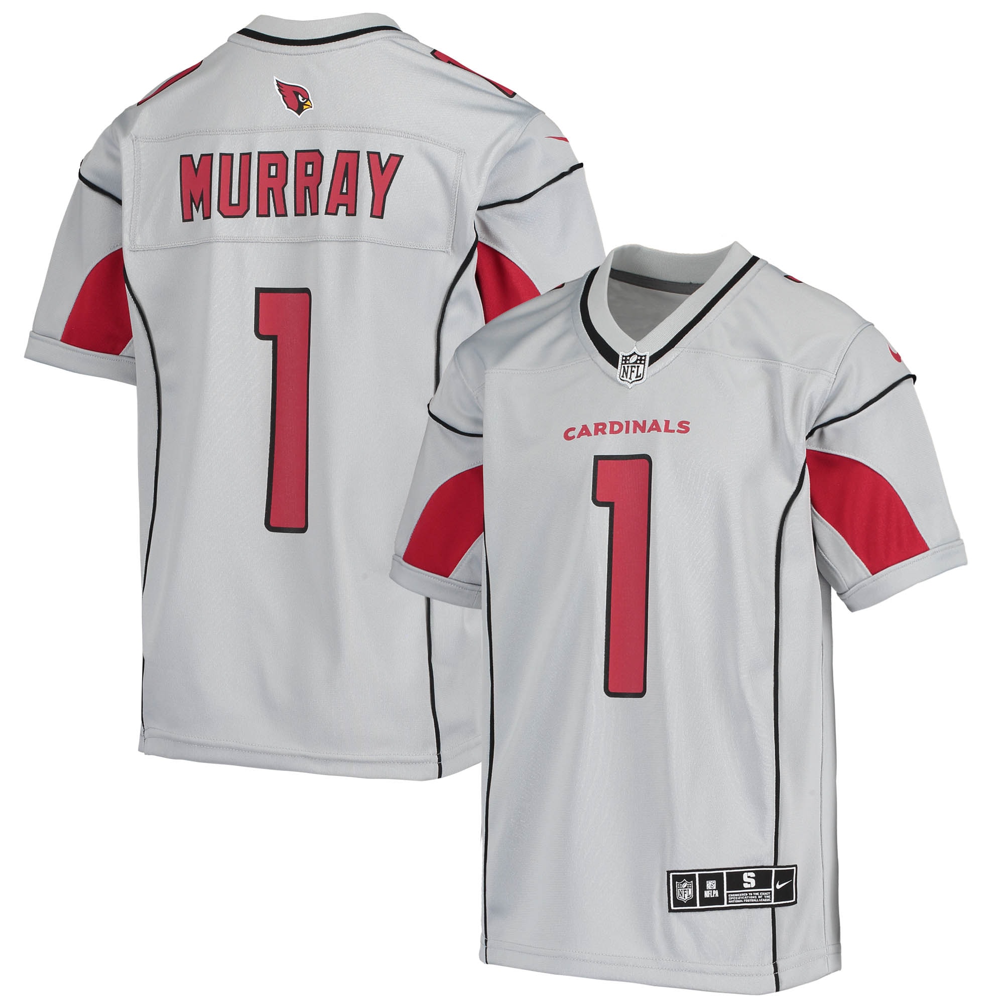 Youth Arizona Cardinals Kyler Murray Silver Inverted Team Game Jersey JS4606 nicesnker