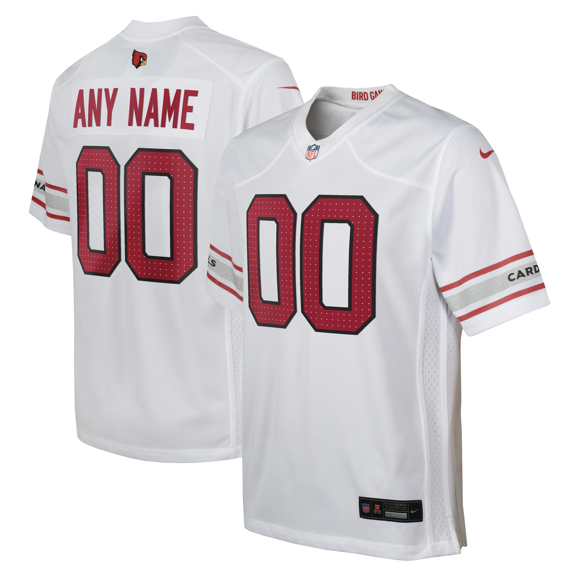 Youth Arizona Cardinals White Custom Game Jersey JS1910 nicesnker