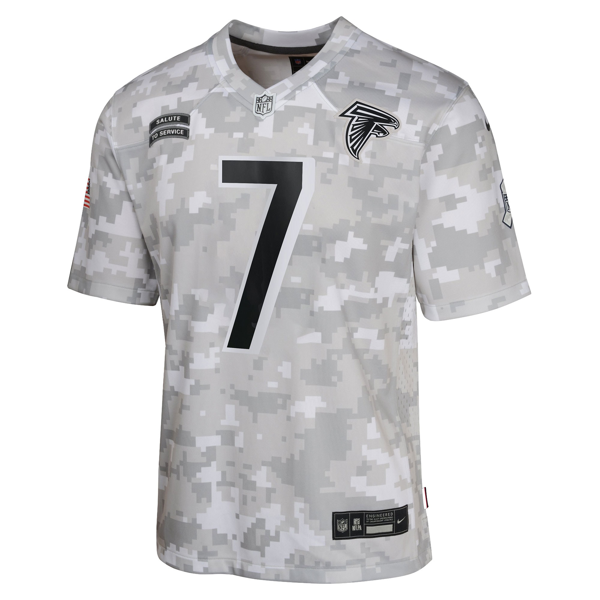 Youth Atlanta Falcons Bijan Robinson Arctic Camo 2024 Salute to Service Game Jersey JS7943 nicesnker - Image 2