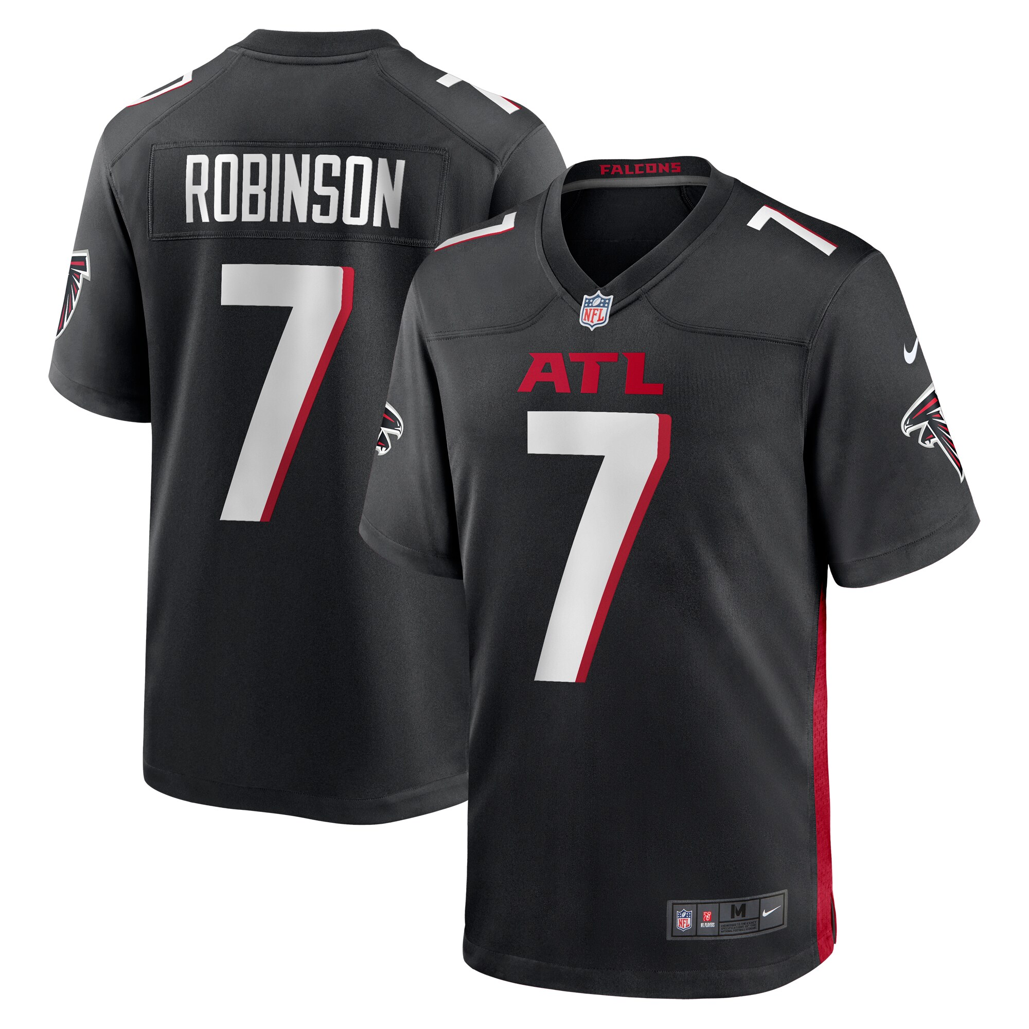 Youth Atlanta Falcons Bijan Robinson Black Game Jersey JS3667 nicesnker