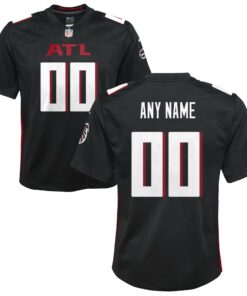 Youth Atlanta Falcons Black Custom Game Jersey JS2055 nicesnker