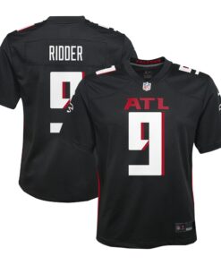 Youth Atlanta Falcons Desmond Ridder Black Game Jersey JS8252 nicesnker
