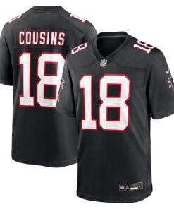 Youth Atlanta Falcons Kirk Cousins Black Alternate Game Jersey JS2193 nicesnker