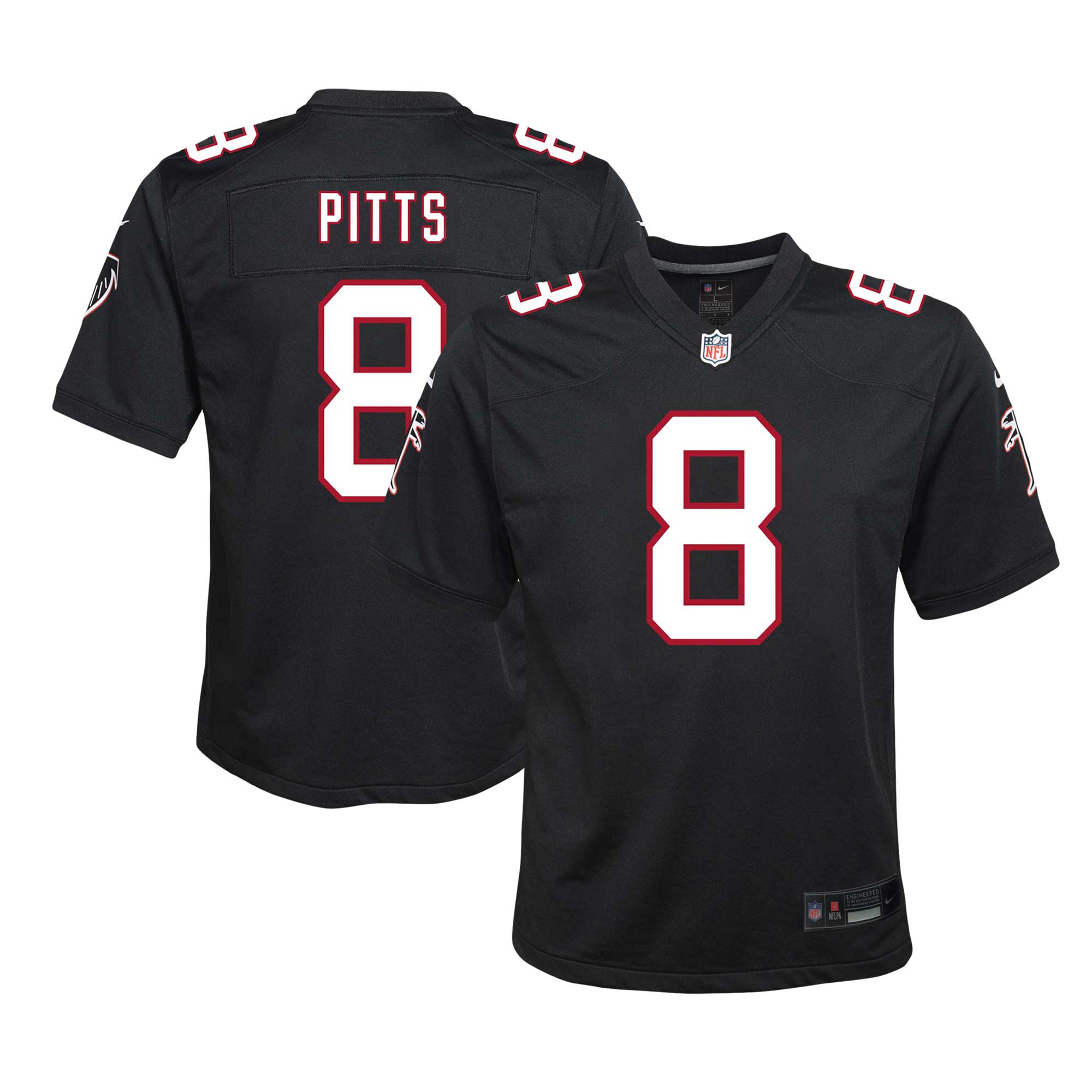 Youth Atlanta Falcons Kyle Pitts Black Game Jersey JS7338 nicesnker