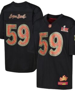 Youth Black Super Bowl LIX Game Jersey JS8494 nicesnker