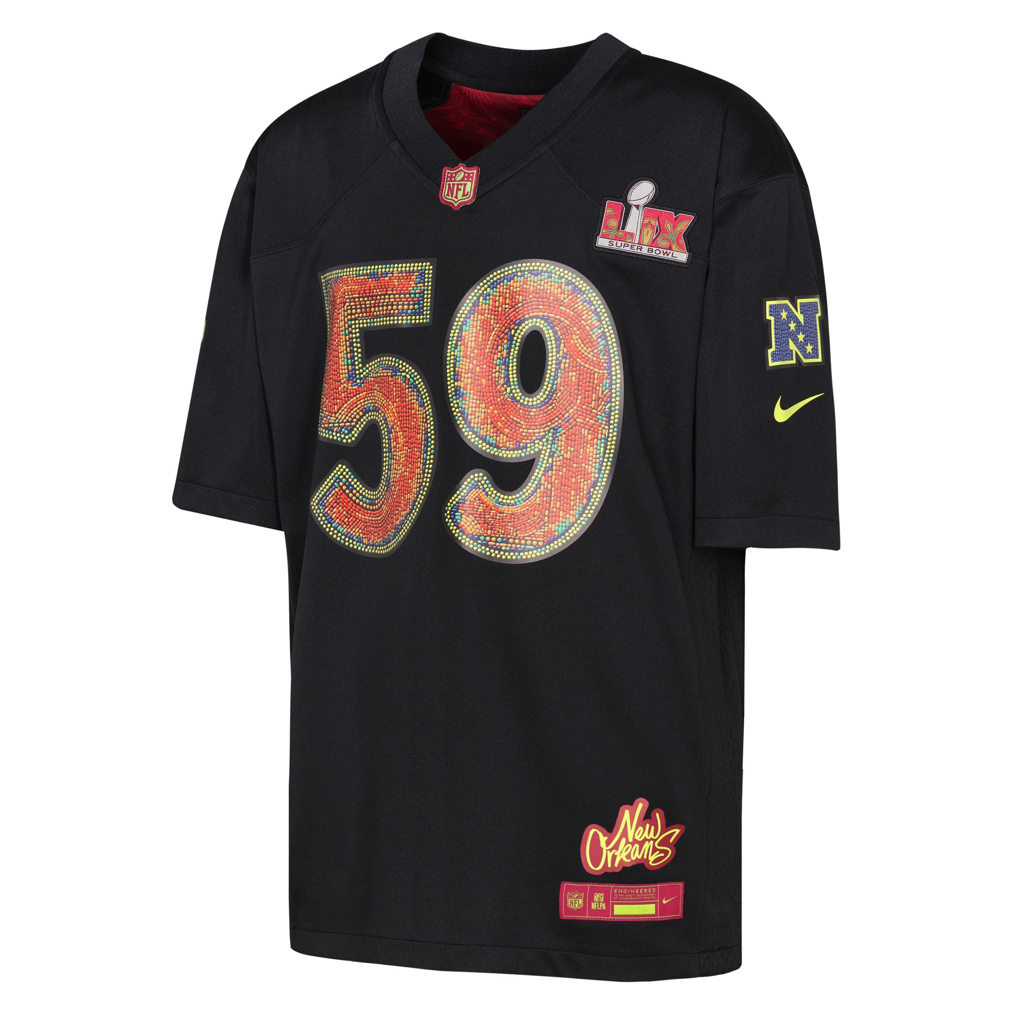 Youth Black Super Bowl LIX Game Jersey JS8494 nicesnker - Image 2