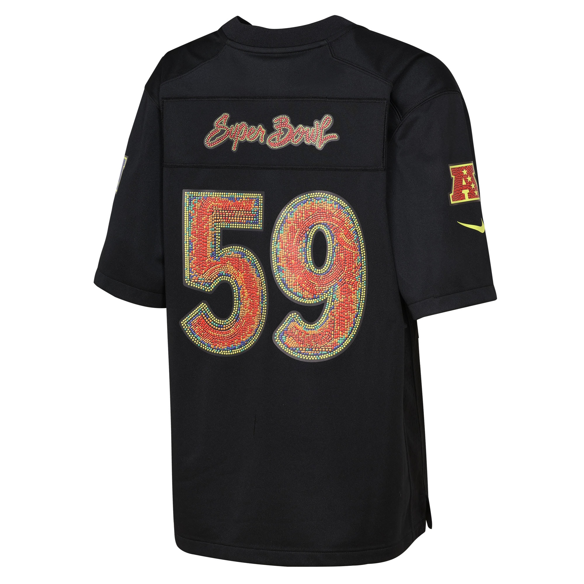 Youth Black Super Bowl LIX Game Jersey JS8494 nicesnker - Image 3