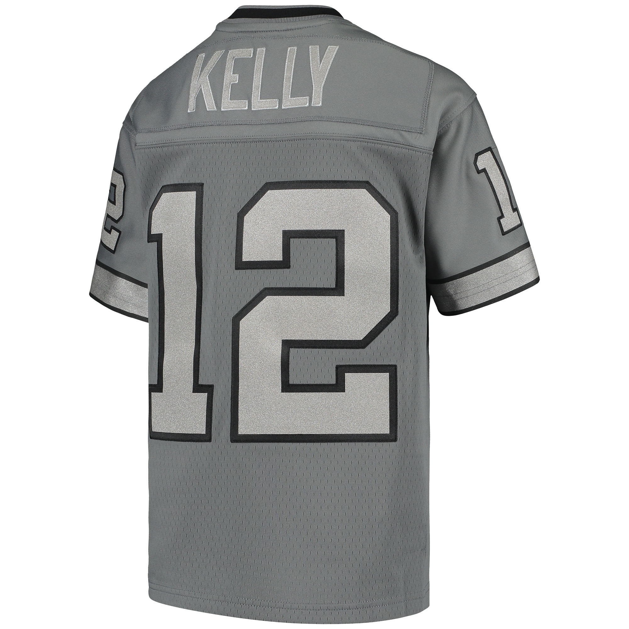 Youth Buffalo Bills Jim Kelly Mitchell & Ness Charcoal 1990 Retired Player Metal Jersey JS4294 nicesnker - Image 3