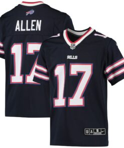 Youth Buffalo Bills Josh Allen Navy Inverted Team Game Jersey JS2144 nicesnker