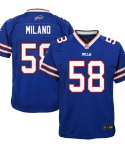 Youth Buffalo Bills Matt Milano Royal Team Player Game Jersey JS7613 nicesnker