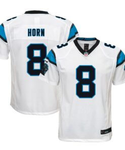 Youth Carolina Panthers Jaycee Horn White Game Jersey JS2731 nicesnker