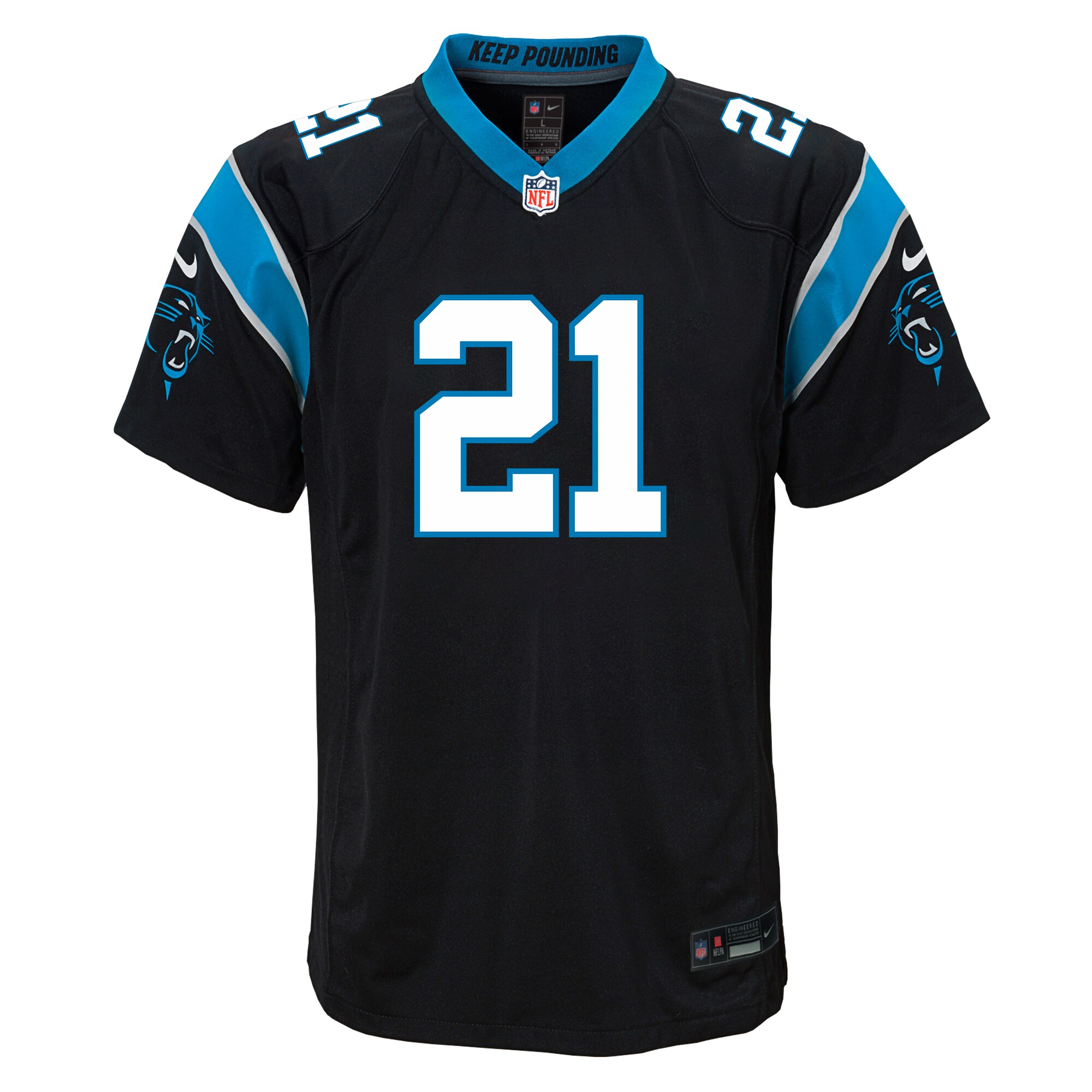 Youth Carolina Panthers Jeremy Chinn Black Game Jersey JS4204 nicesnker - Image 2