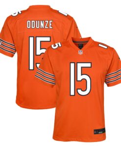 Youth Chicago Bears Rome Odunze Orange Alternate Game Jersey JS3982 nicesnker