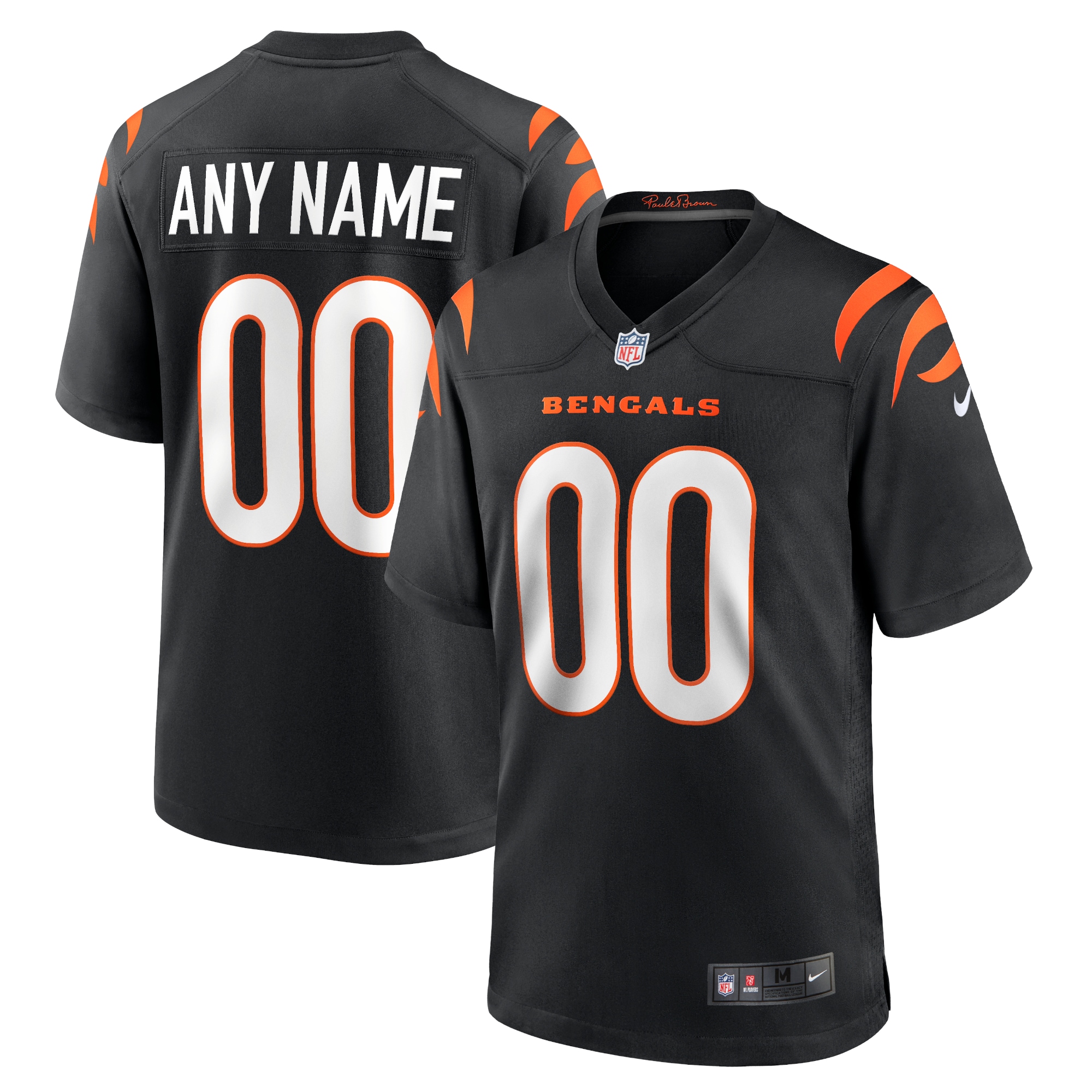 Youth Cincinnati Bengals Black Logo Game Custom Jersey JS8214 nicesnker