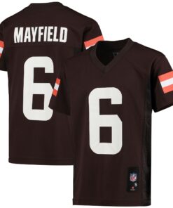 Youth Cleveland Browns Baker Mayfield Brown Player Jersey JS6050 nicesnker