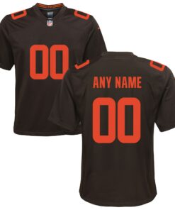 Youth Cleveland Browns Brown Alternate Custom Game Jersey JS7795 nicesnker
