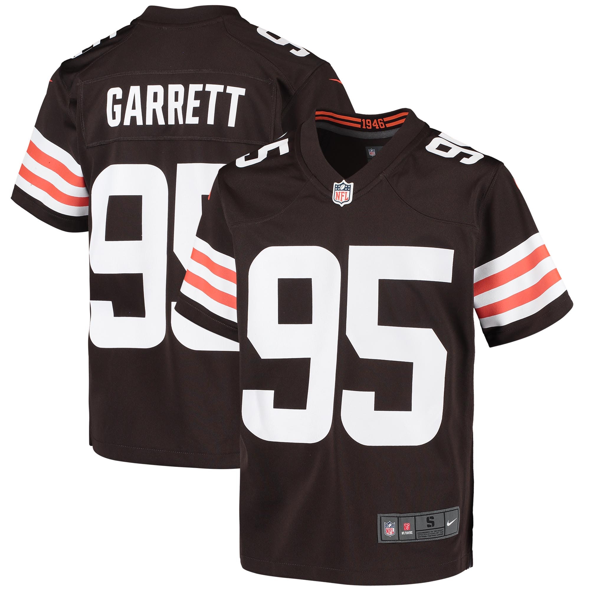 Youth Cleveland Browns Myles Garrett Brown Game Jersey JS3468 nicesnker
