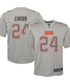 Youth Cleveland Browns Nick Chubb Gray Atmosphere Game Jersey JS5400 nicesnker
