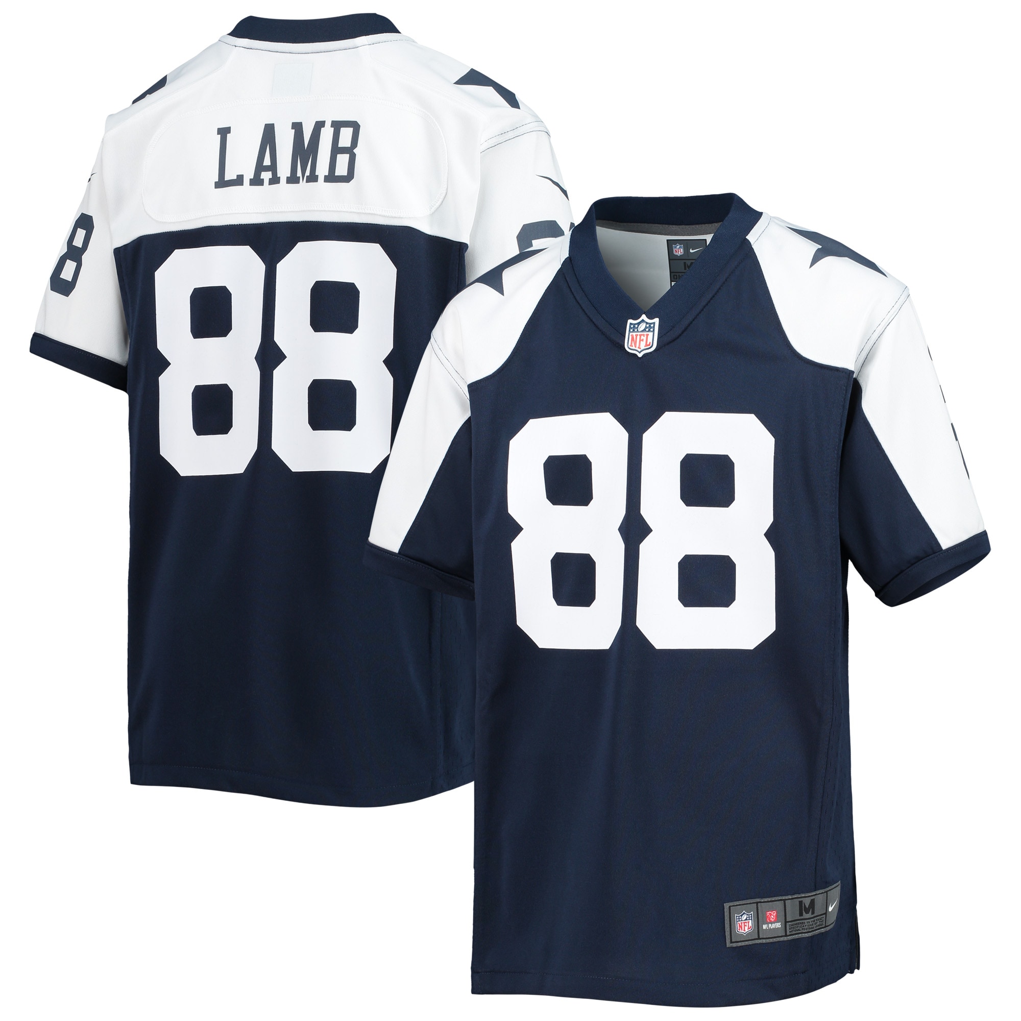 Youth Dallas Cowboys CeeDee Lamb Navy Alternate Team Game Jersey JS2180 nicesnker