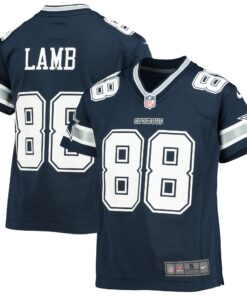 Youth Dallas Cowboys CeeDee Lamb Navy Player Game Jersey JS8344 nicesnker