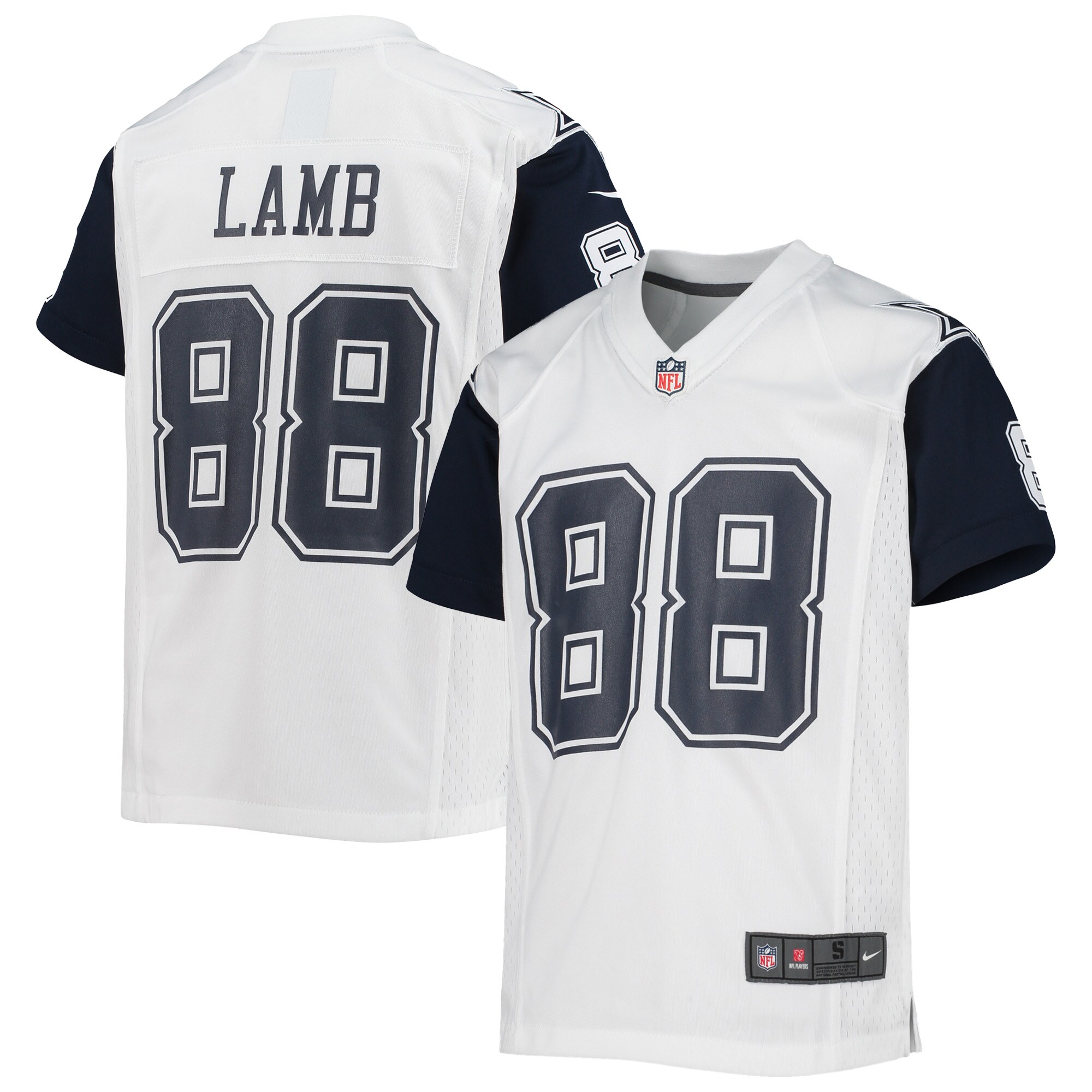 Youth Dallas Cowboys CeeDee Lamb White Alternate Game Jersey JS8162 nicesnker