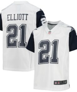Youth Dallas Cowboys Ezekiel Elliott White Alternate Game Jersey JS1793 nicesnker
