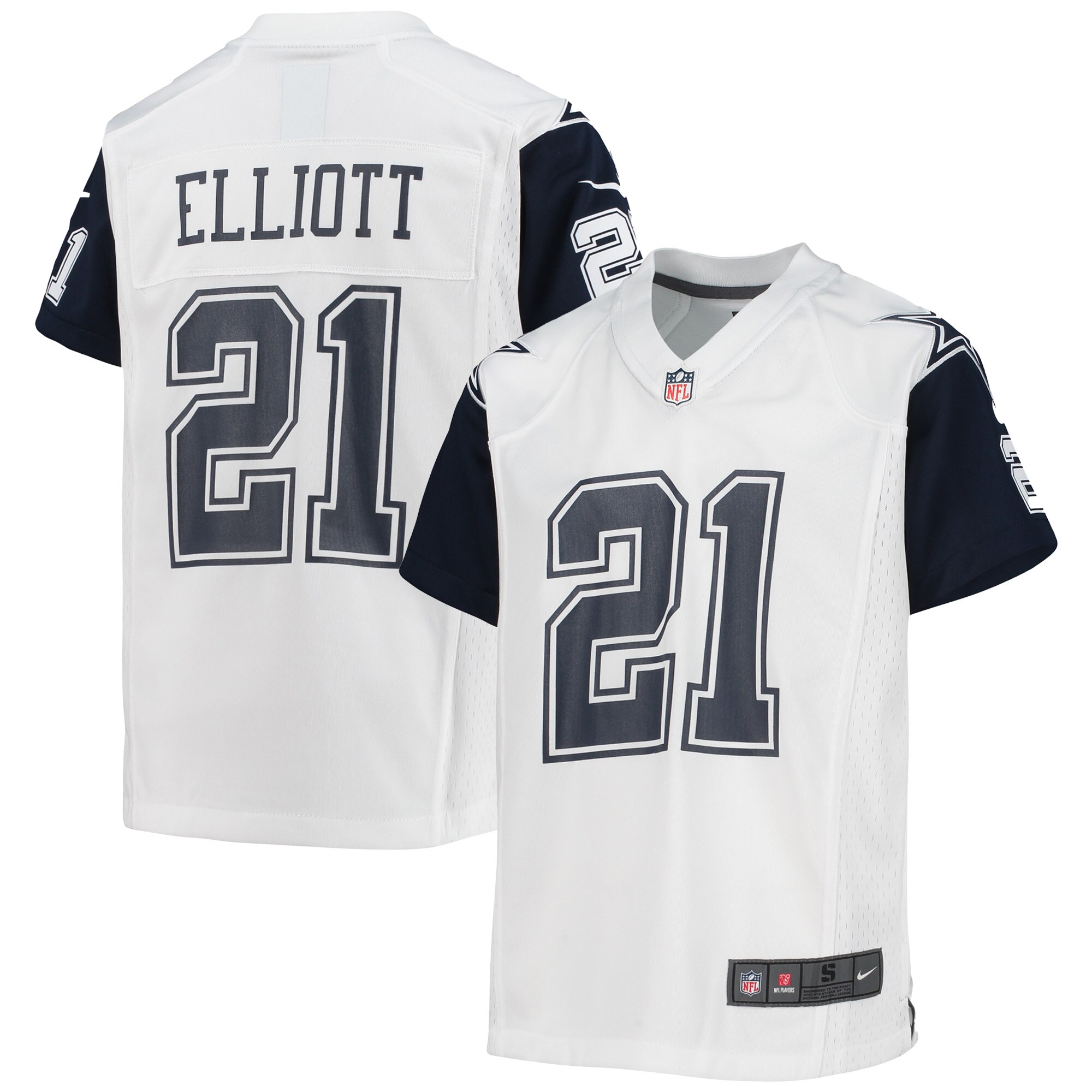 Youth Dallas Cowboys Ezekiel Elliott White Alternate Game Jersey JS1793 nicesnker