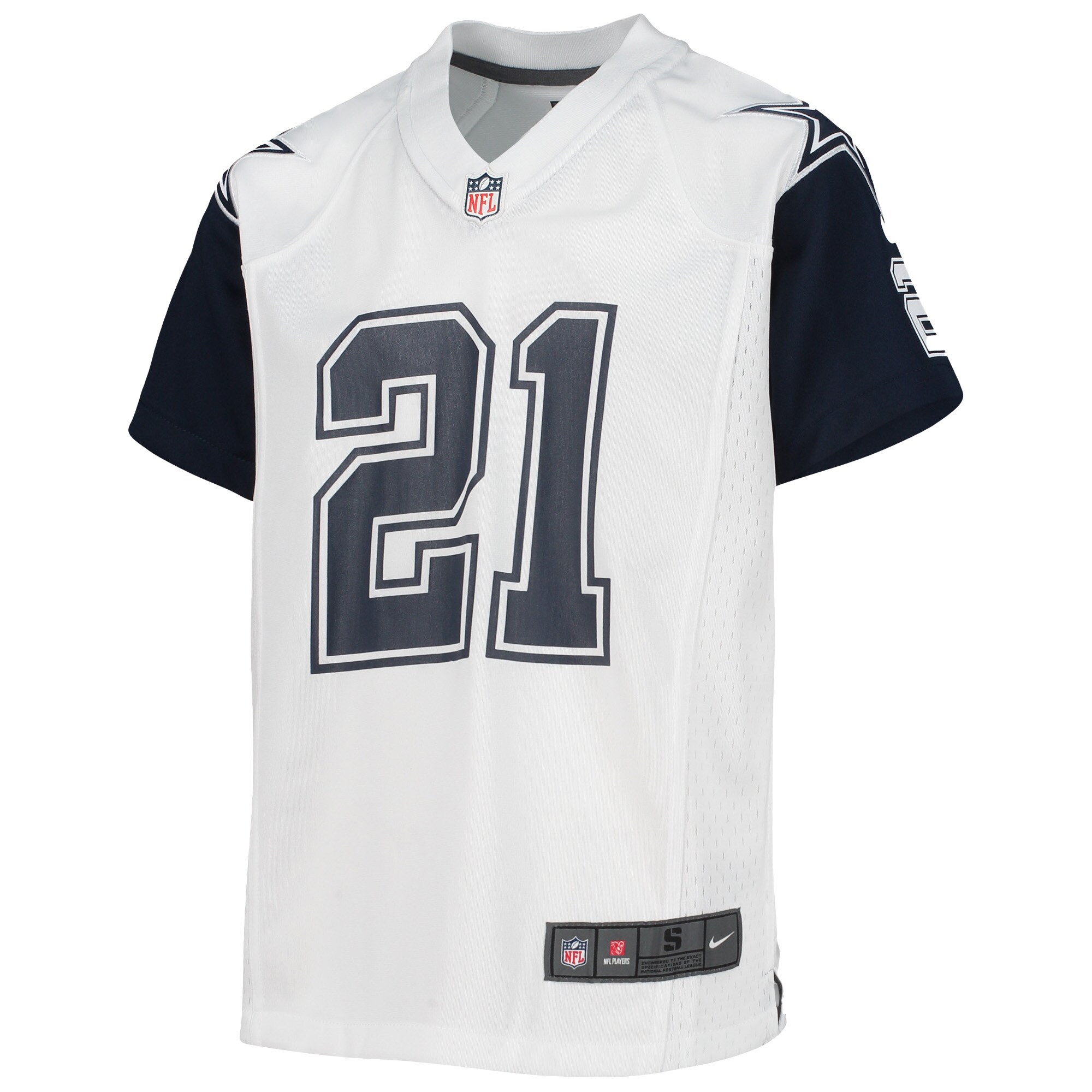 Youth Dallas Cowboys Ezekiel Elliott White Alternate Game Jersey JS1793 nicesnker - Image 2