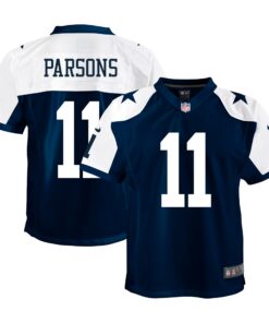 Youth Dallas Cowboys Micah Parsons Navy Alternate Game Jersey JS7817 nicesnker