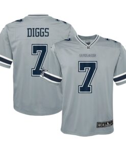 Youth Dallas Cowboys Trevon Diggs Silver Inverted Game Jersey JS1351 nicesnker