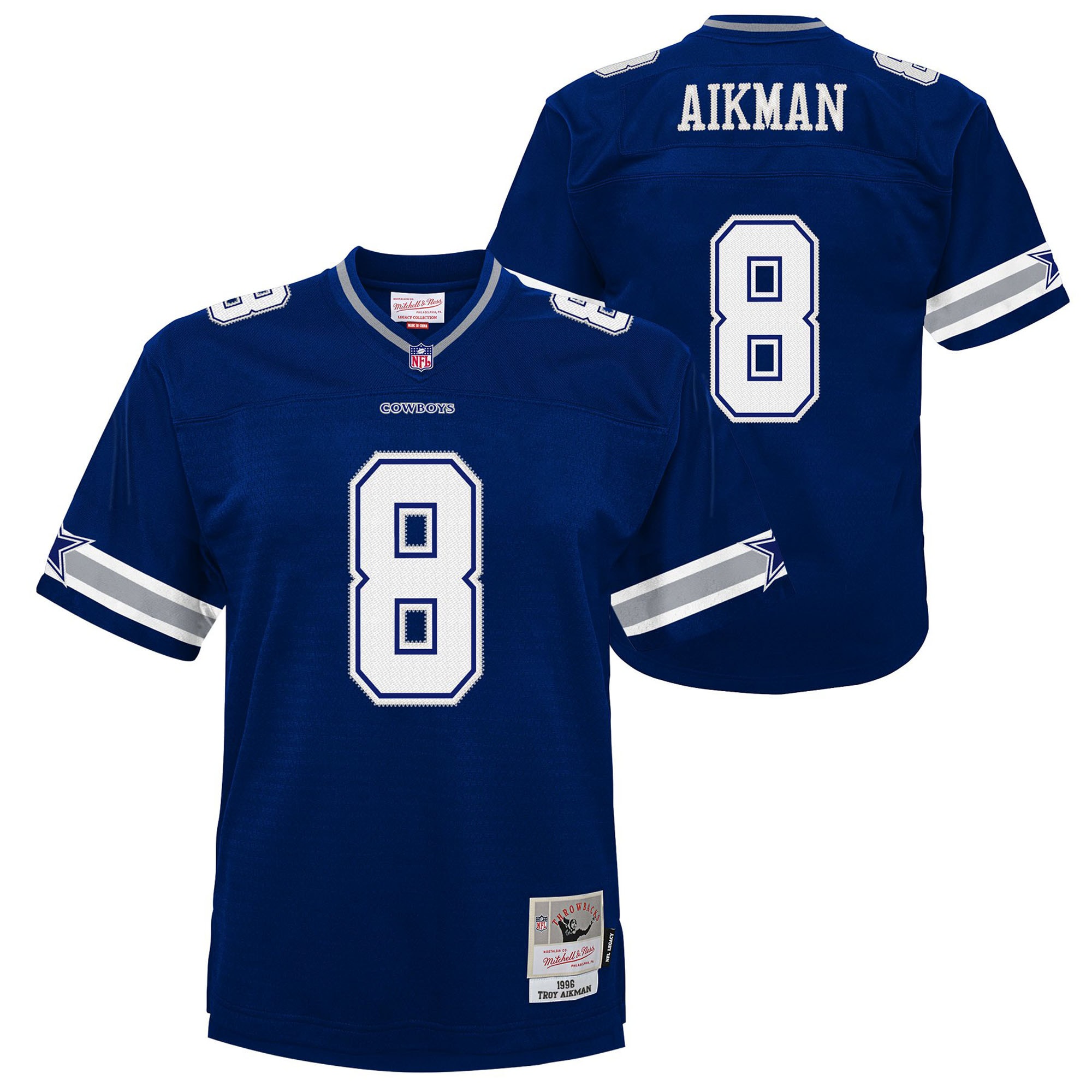 Youth Dallas Cowboys Troy Aikman Mitchell & Ness Navy 1996 Legacy Jersey JS2108 nicesnker