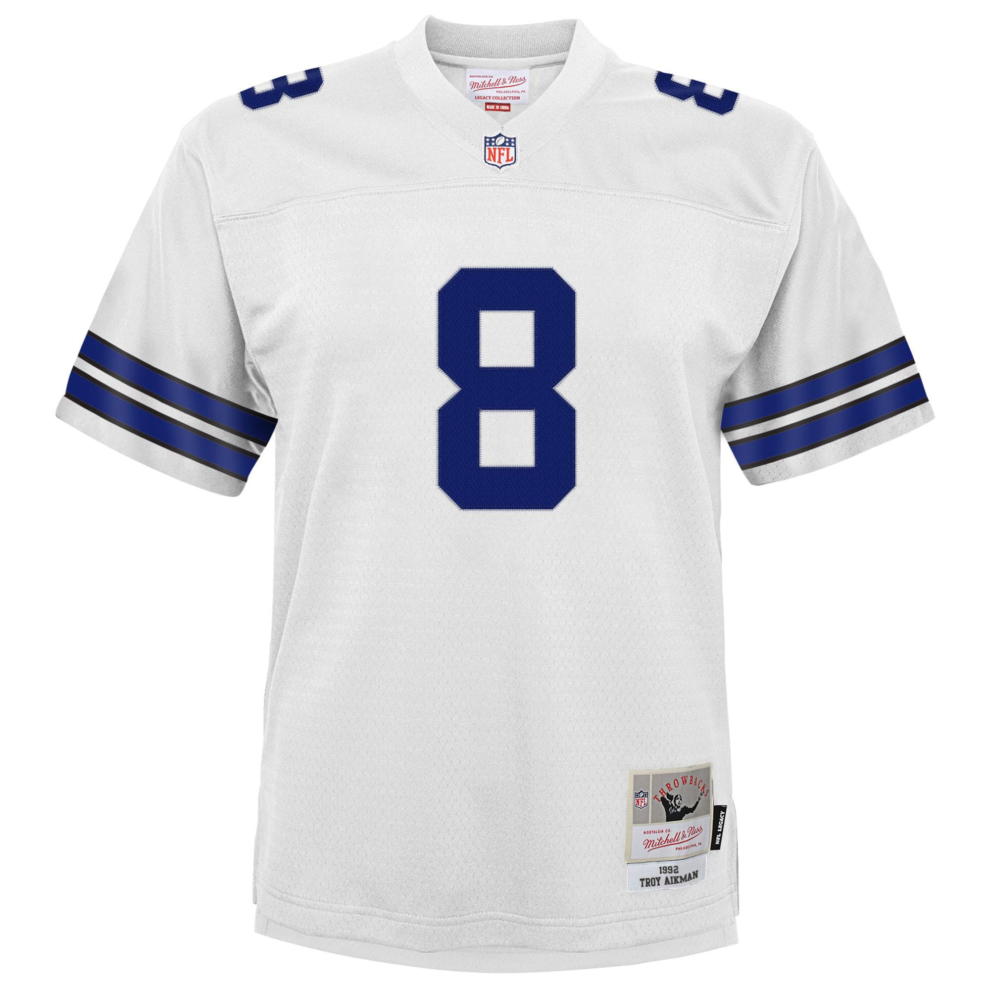Youth Dallas Cowboys Troy Aikman Mitchell & Ness White 1992 Legacy Jersey JS1904 nicesnker - Image 2
