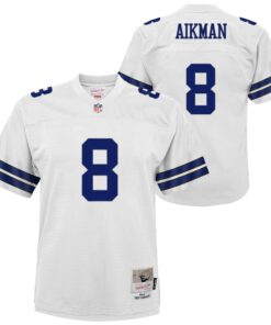 Youth Dallas Cowboys Troy Aikman Mitchell & Ness White 1992 Legacy Jersey JS1904 nicesnker