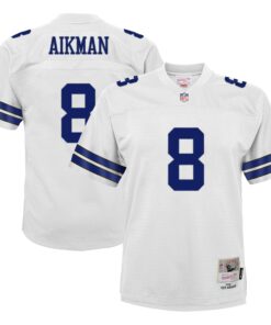 Youth Dallas Cowboys Troy Aikman Mitchell & Ness White Retired Player Legacy Jersey JS1942 nicesnker