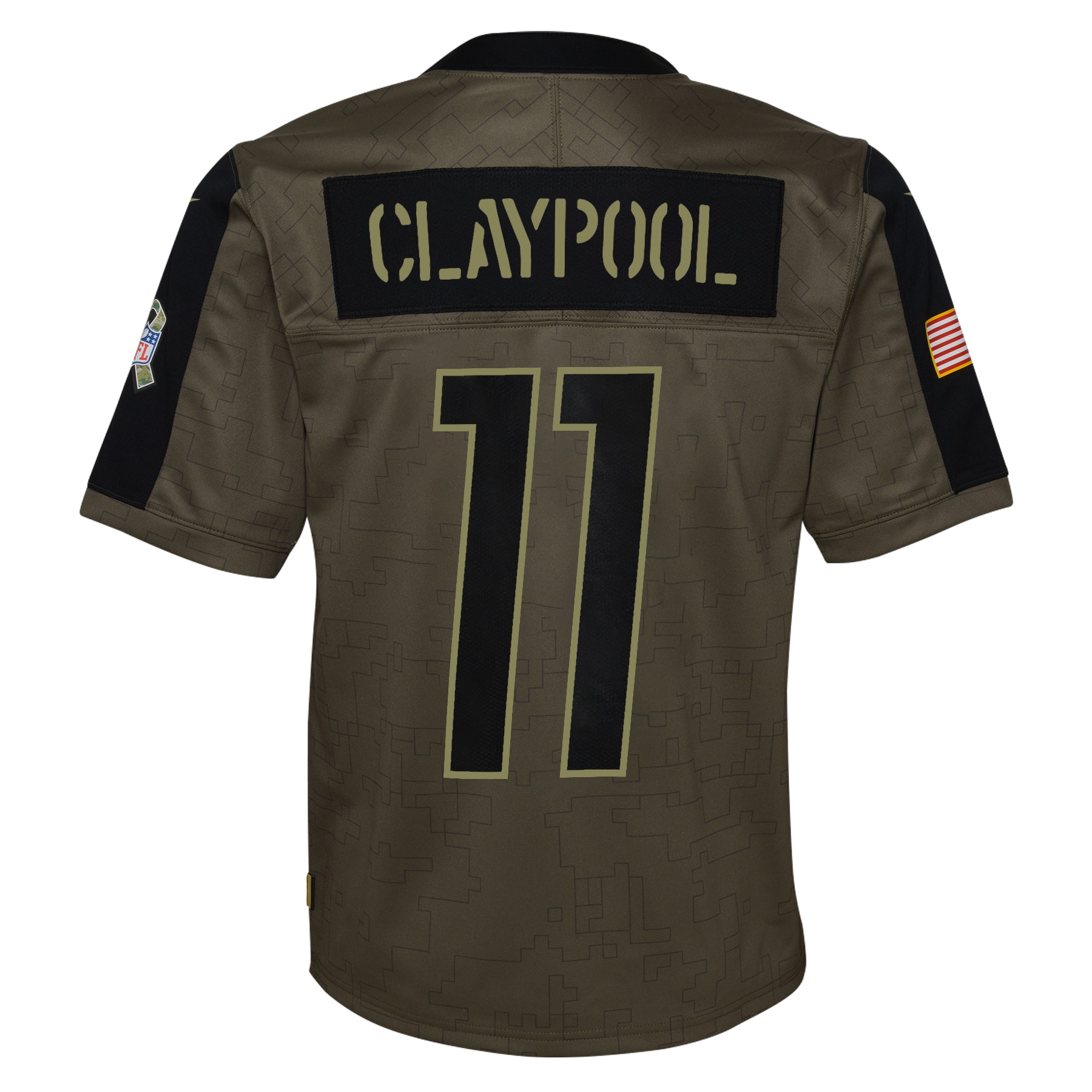 Youth Dallas Pittsburgh Steelers Chase Claypool Olive Salute To Service Game Jersey JS4326 nicesnker - Image 3