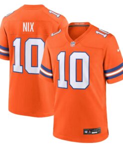 Youth Denver Broncos Bo Nix Orange Alternate Game Jersey JS5448 nicesnker