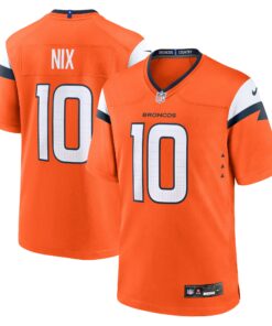 Youth Denver Broncos Bo Nix Orange Team Game Jersey JS8729 nicesnker