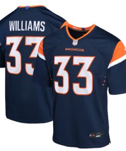 Youth Denver Broncos Javonte Williams Navy Mile High Collection Game Jersey JS6976 nicesnker
