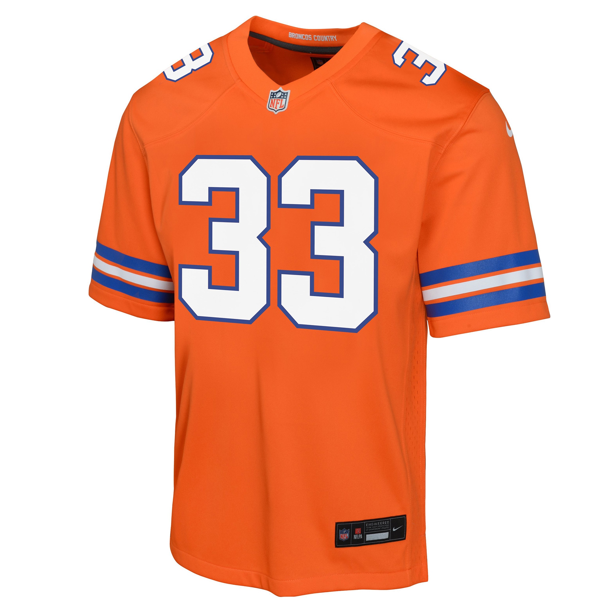 Youth Denver Broncos Javonte Williams Orange Mile High Collection 1977 Throwback Game Jersey JS1702 nicesnker - Image 2
