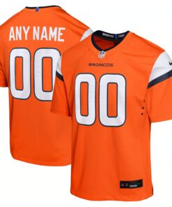 Youth Denver Broncos Orange Custom Game Jersey JS9617 nicesnker