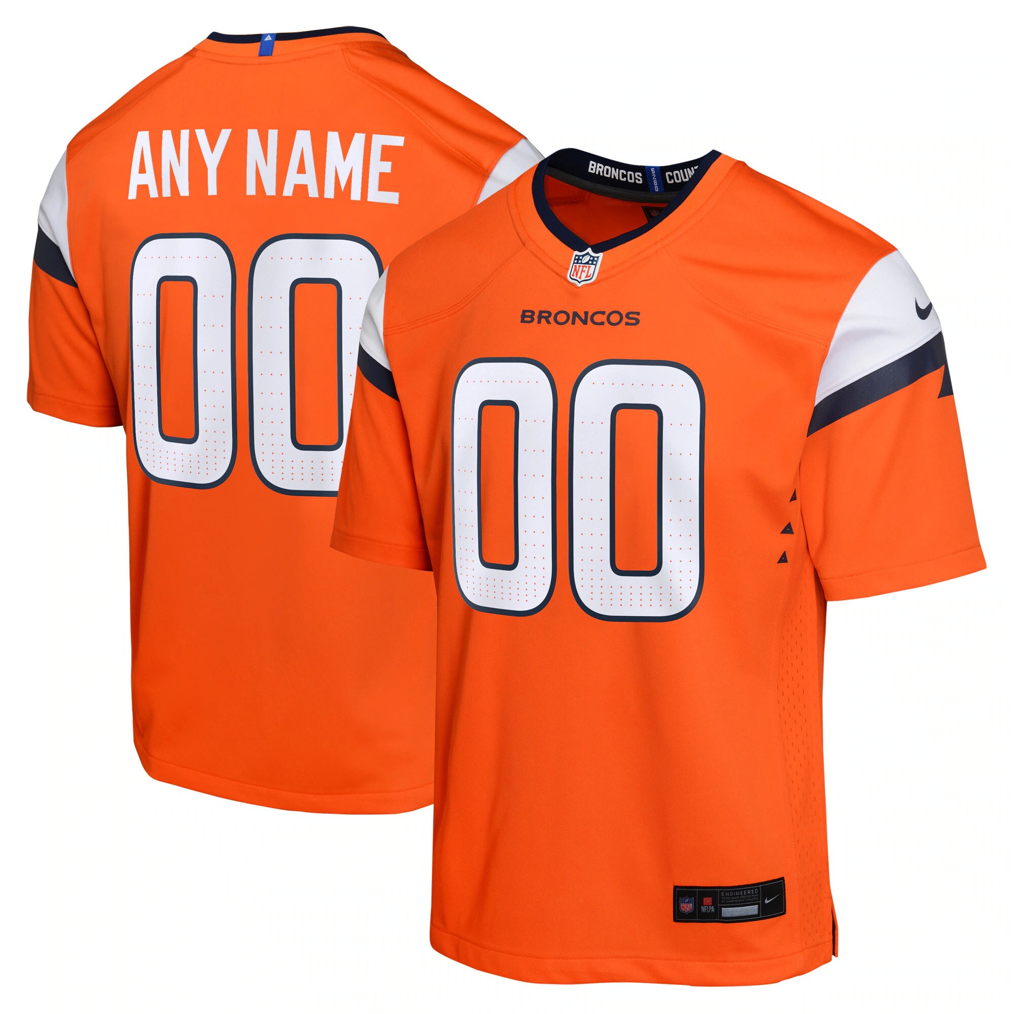 Youth Denver Broncos Orange Custom Game Jersey JS9617 nicesnker