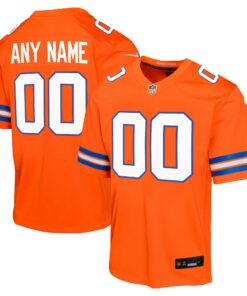 Youth Denver Broncos Orange Mile High Collection 1977 Throwback Custom Game Jersey JS9728 nicesnker