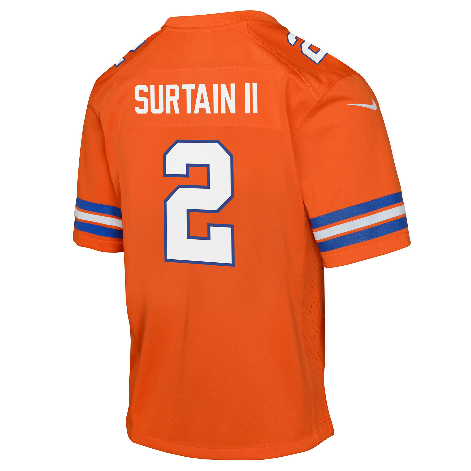 Youth Denver Broncos Patrick Surtain II Orange Mile High Collection 1977 Throwback Game Jersey JS5520 nicesnker - Image 3